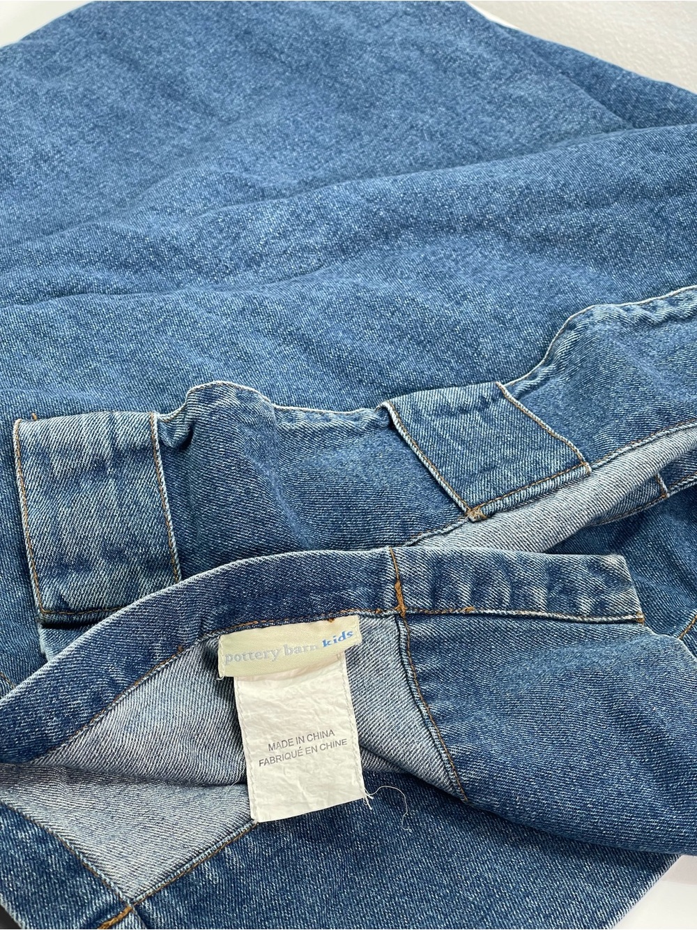 Pottery Barn Kids Denim Drape Curtain Blue Distress 100% Cotton 44x81'' 2007